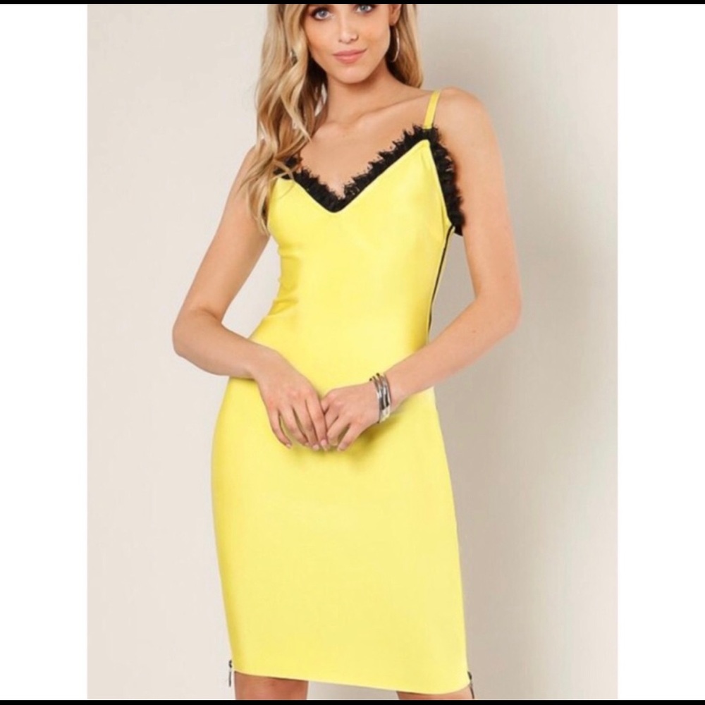 New Bandage & Lace Spaghetti Zipper Dress - Picture 1 of 6